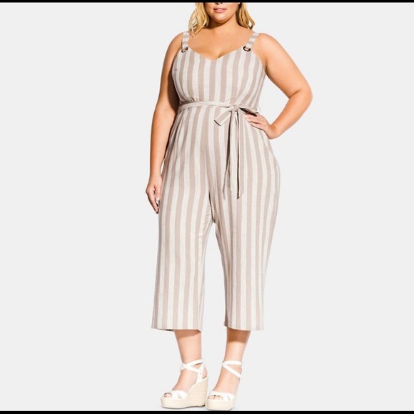 Beige and cream city chic jumpsuit size 24 new with tags - Picture 1 of 3